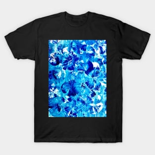 Blue flower fluid art T-Shirt